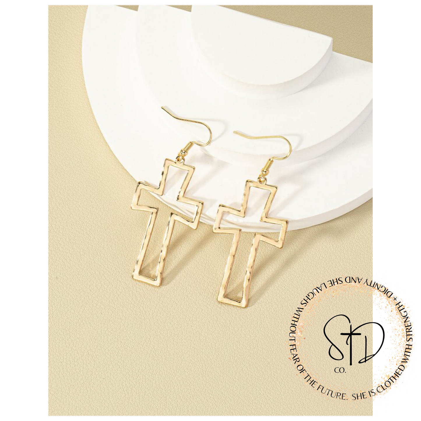 Gold plated dangle crosses